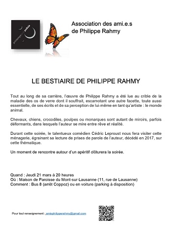 Lecture des poésies de Philippe Rahmy